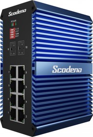 Фото 1/6 Scodeno XPTN-9000-65-2GX8GP-X, серия X-Blue, индустриальный неуправляемый PoE+ коммутатор на DIN-рейку, 2 x 1G Base-X, 8 x 10/100/1000M Base