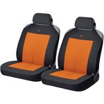 21340, Авточехлы (майка) на передние сиденья полиэстер черно-оранжевые (4 ...