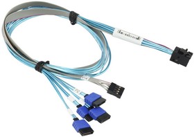 Фото 1/2 Кабель Supermicro MiniSAS HD to 4 SATA 60/60/60/60cm with Sideband Cable (CBL-SAST-0948)