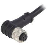 PXPPVC08RAF04ACL010PVC, Right Angle Female 4 way M8 to Unterminated Sensor Actuator Cable, 1m