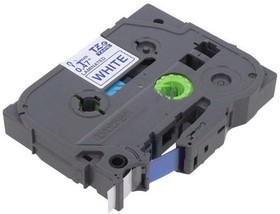 Фото 1/7 Labelling tape cartridge, 12 mm, tape white, font blue, 8 m, TZE-233