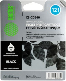 Фото 1/7 Картридж струйный Cactus CS-CC640 черный для №121 HP DJD1663/D2563/ D2663/D5563/F2423 (6ml)