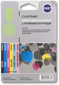 Фото 1/10 Картридж струйный Cactus CS-EPT0487 многоцветный для Epson Stylus Photo R200/R220 Комплект из 6 карт