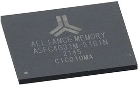 NAND 4GByte eMMC Flash Memory 153-Pin FBGA, ASFC4G31M-51BIN