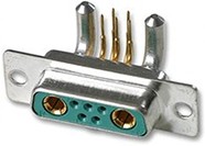 Фото 1/2 09692009050, Harting 2 (Power/Coax), 5 (Signal) Way Right Angle Through Hole D-sub Connector Socket, with Mounting Hole