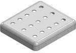 MS260-10CP-NS, 26.6 x 23.6 x 4mm Two-piece Drawn-Seamless RF Shield/EMI Shield COVER Perforated (Nickel-Silver)