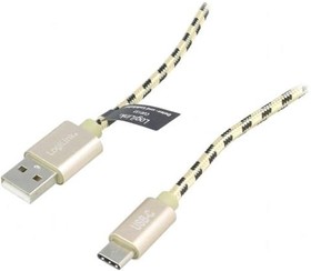 Фото 1/2 CU0133, Кабель, вилка USB A, вилка USB C, 1м, черно-коричневый