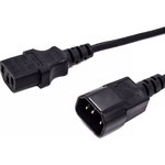 Кабель питания Filum FL-PC6-C13-C14-5M С13- C14, 3х0.5мм², 220В, 6A, чёрный, 5м