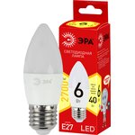 Лампочка светодиодная ЭРА RED LINE ECO LED B35-6W-827-E27 E27 / Е27 6Вт свеча ...