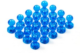 Фото 1/10 Неодимовый прозрачный магнит для магнитной доски Пешка Forceberg 11х17 мм, синий, 20 шт