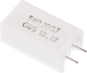 Фото 1/2 SQMW5R22J, Резистор в сквозное отверстие, 0.22 Ом, Серия SQ, 5 Вт, ± 5%, Радиальные Выводы, 350 В
