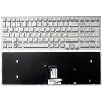 Клавиатура для ноутбука Sony Vaio VPC-EB белая с белой рамкой