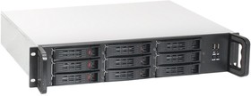 Фото 1/10 Exegate EX285223RUS Серверный корпус ExeGate Pro 2U650-HS09  RM 19", высота 2U, глубина 650, БП 2U-500ADS, 9xHotSwap, 2*USB