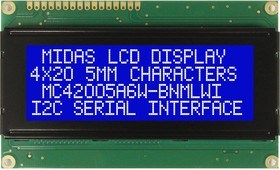 MC42005A6W-BNMLWI-V2 Alphanumeric LCD Alphanumeric Display, 4 Rows by 20 Characters
