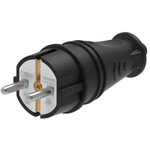 Plug MultiSet 2K+Z 16A/250V IP44 Straight Rubber Black SE MST4001BK