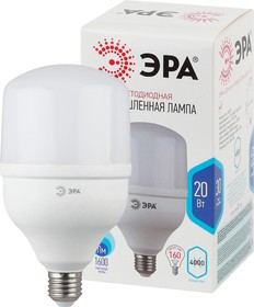 Фото 1/7 Лампа светодиодная ЭРА STD LED POWER T80-20W-4000-E27 E27 / Е27 20Вт колокол нейтральный белый свет Б0027001