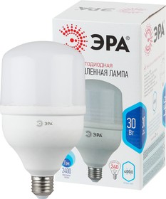 Фото 1/6 Лампа светодиодная ЭРА STD LED POWER T100-30W-4000-E27 E27 / Е27 30Вт кoлокол нейтральный белый свет Б0027003
