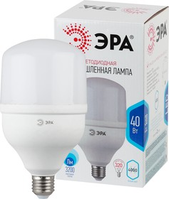 Фото 1/6 Лампа светодиодная ЭРА STD LED POWER T120-40W-4000-E27 E27 / Е27 40 Вт колокол нейтральный белый свет Б0027005