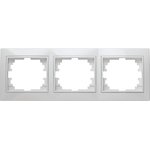 Рамка для розеток и выключателей Intro Plano 1-503-01 на 3 поста горизонтальная, СУ, белый