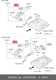 659105H000, Панель моторного отсека защитная
