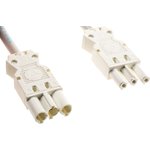 92.232.6000.2, GST18 Series Cable Assembly, 3-Pole, Male to Female, 3-Way, 16A, IP40
