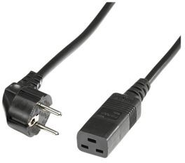 352.175, AC Power Cable, DE/FR Type F/E (CEE 7/7) Plug - IEC 60320 C19, 3m, Black
