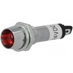 IND8-24R-B, Индикат.лампа LED, вогнутый, красный, 24ВDC, отв 8,2мм, IP40