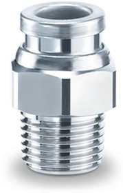 KQB2 Series Male Connector, G 1/4 to 6 mm, Threaded-to-Tube Connection Style, KQB2H06-G02