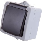 Розетка одинарная с з/к IP54 16А/250V серый LK AQUA IP54 80007