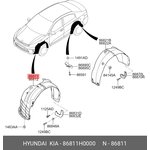 Подкрылок передний L HYUNDAI/KIA 86811-H0000