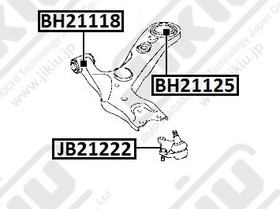 Фото 1/6 BH21118, Сайлентблок Toyota Alphard/Auris/Avensis/ Corolla/Prius/RAV4/Scion, GEELY: ATLAS PRO 21-, CHERY: TIGG