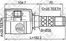 Фото 1/3 JC27026, JC27026_ШРУС внутренний к-кт! 28392AG000\ Subaru Impreza 2.0/2.5 02-07