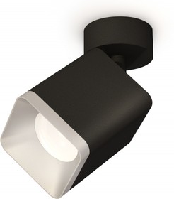 Фото 1/3 Ambrella Комплект накладного поворотного светильника XM7813003 SBK/SSL черный песок/серебро песок MR16 GU5.3 (A2210, C7813, N7703)