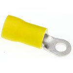R Insulated Ring Terminal, 3.5mm Stud Size, 2.6mm² to 6.6mm² Wire Size, Yellow