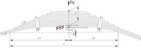 8561-2912012-010, Рессора МАЗ-8561 задняя прицепа (11 листов) L=1180мм ЧМЗ