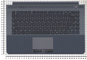 Фото 1/2 Клавиатура (топ-панель) для ноутбука Samsung RC420 черная с черным топкейсом