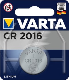 Батарейка VARTA Lithium CR2016 , шт в блистере=1 6016101401