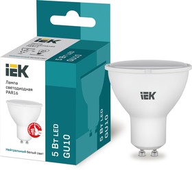 Лампа Iek LLE-PAR16-5-230-40-GU10 светодиодная ECO PAR16 софит 5Вт 230В 4000К GU10 IEK