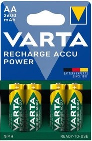 Батарейка VARTA Recharge Accu Power AA 2600mAh , шт в блистере=4 05716101404
