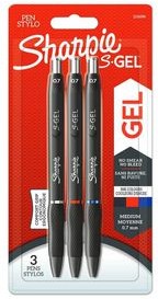 2136596, Marker Pen, Black / Blue / Red, Gel, Medium, 3pcs