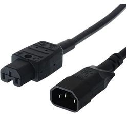 356.1259, IEC Device Cable IEC 60320 C14 - IEC 60320 C15 1.5m Black