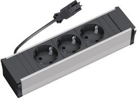 333.1007, Outlet Strip with Built-in Connection Panels CONI 3x DE Type F (CEE 7/3) Socket - GST18i3 Plug 100mm