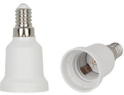 8714681449271, Adaptor / Lamp Holder E14/E27, Plastic, White
