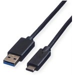 11.02.9011, Cable, USB-A Plug - USB-C Plug, 1m, USB 3.0, Black