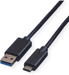 11.02.9011, Cable, USB-A Plug - USB-C Plug, 1m, USB 3.0, Black