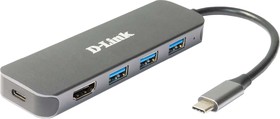 Фото 1/2 DUB-2333, 4 Port USB 1.1, USB 2.0, USB 3.0 USB C USB C Hub, USB Bus Powered, 118 x 35 x 13.5mm