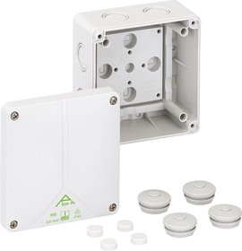 49090601, Abox-i 060 Series Grey Polycarbonate Junction Box, IP65, 0 Terminals, 110 x 110 x 67mm