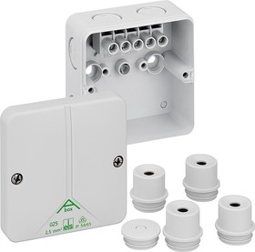 80740701, Spelsberg Abox m 025 Series Grey Polystyrene Junction Box, IP54, IP65, 5 Terminals, 82 x 82 x 52mm