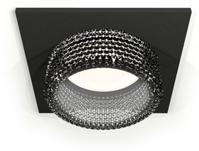 Фото 1/2 Ambrella Комплект встраиваемого светильника с композитным хрусталем XC6521041 SBK/BK черный песок/тонированный MR16 GU5.3 (C6521, N6151)