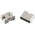 USB-TYPE-C-007, 5A 1 Surface Mount 6 Female -25-~+85- Type-C SMD USB Connectors